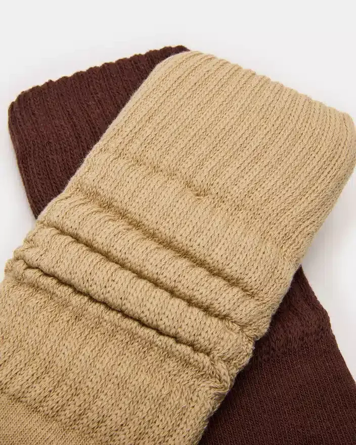 2-pack ribbade slouch-strumpor, beige, multi - Bild 3