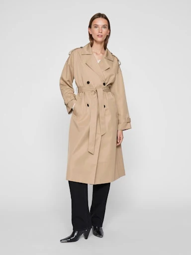 VIADDISON L/S LONG TRENCHCOAT - NOOS