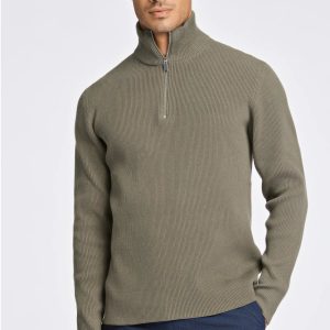 Half zip rib knit