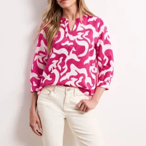SOL_Splitneck tunic blouse AOP
