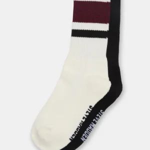 Ivy 2-pack randiga sportstrumpor Cherry
